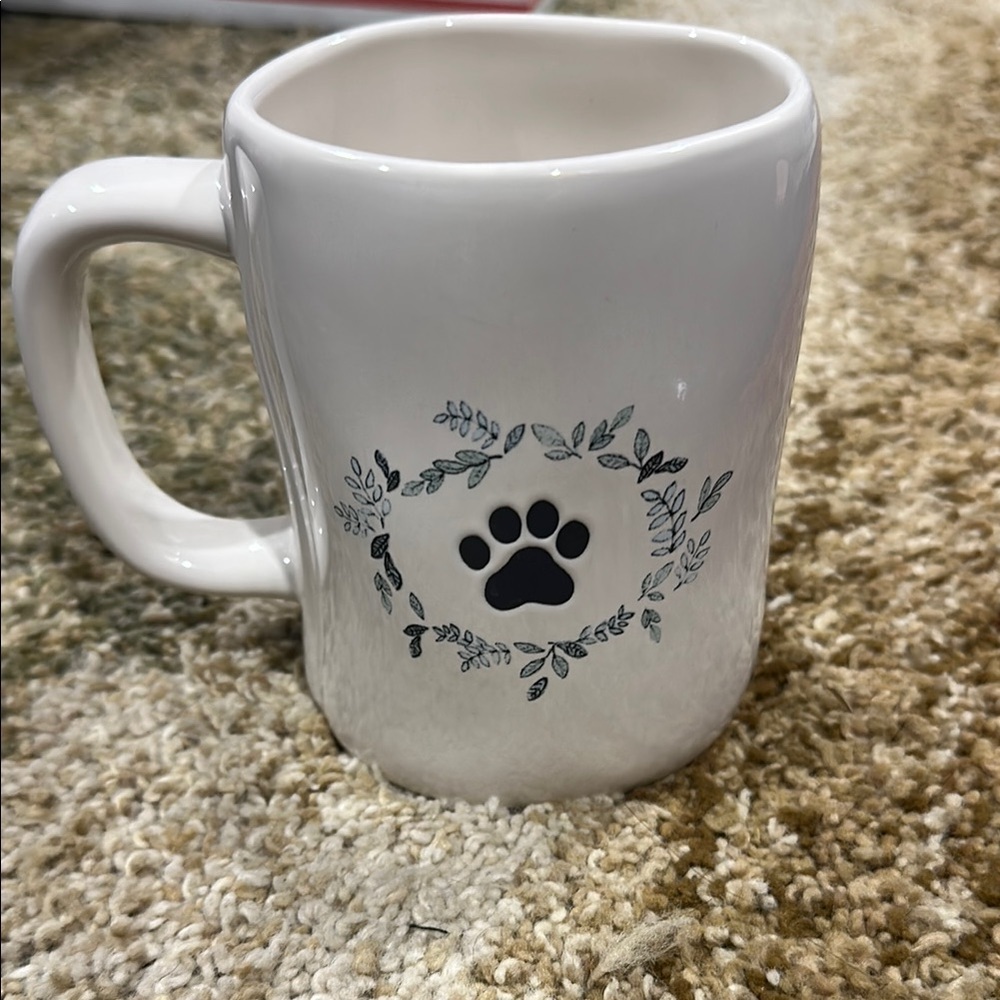 Rae Dunn White Ceramic Mug with Dog Design - Picture 2 of 6